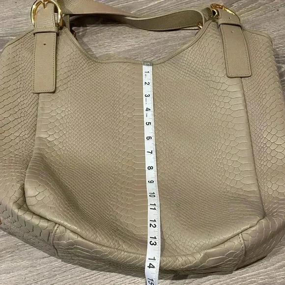 GiGi New York Snake skin Embossed Large Tote, color Taupe - Picture 1 of 9